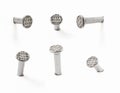 Metal nail heads collection Royalty Free Stock Photo