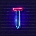 Metal Nail neon icon. Vector illustration for design. Repair tool glowing sign. Construction tools concept Royalty Free Stock Photo