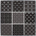 Metal netting seamless patterns set.