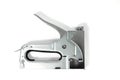 Metal Nickel plated stapler gun on white background, isolate