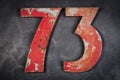 Metal number seventy-three Royalty Free Stock Photo