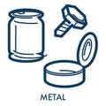 Metal objects made of steel or iron, garbage or waste