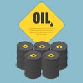 Metal oil barrel. Oil, petroleum, tank car, tanker. Oil industry business. Flat 3d isometric infographic vector