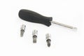 Metal old rusty tools screwdriver and nozzles for repair and installation Royalty Free Stock Photo
