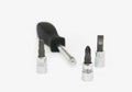 Metal old rusty tools screwdriver and nozzles for repair and installation Royalty Free Stock Photo