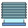 Metal outdoor louvers icon color outline vector