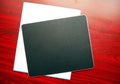 A metal pad for a computer mouse. Stylish mouse pad made of metal and eco-leather. Royalty Free Stock Photo