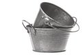 Metal Pails Isolated Royalty Free Stock Photo