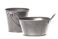 Metal Pails Isolated Royalty Free Stock Photo