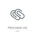 Metal paper clip icon vector. Trendy flat metal paper clip icon from other collection isolated on white background. Vector Royalty Free Stock Photo