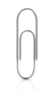 Metal paper clip on white