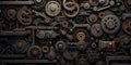 Metal Parts Abstract Background -a visually captivating composition of intricate metal parts, forming an abstract