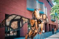 ArtPrize - Grand Rapids, MI /USA - October 8th 2016: Metal pegasus statue on display on the street during Artprize 8 in Grand Rapi