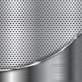 Metal perforated background with chrome wave