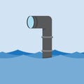 Metal periscope above the water. Royalty Free Stock Photo