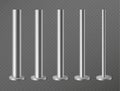 Metal pillars. Steel poles for urban advertising banners, streetlight and billboard. Steel columns in round section 3d