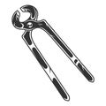 Metal pincers tool monochrome concept