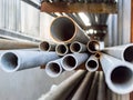 Metal pipe stacked wait for material in manufacturing Royalty Free Stock Photo