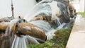 Metal pipe with valve is leaking in water treatment plant Royalty Free Stock Photo