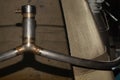 Metal pipe with weld seams. industrial background