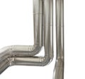 Metal pipes isolated on a white background, distribution duct pipelines, banner with copy space, heating and cooling plant air