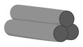 Metal pipes pile icon. Grey tubes illustration