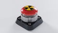 Nuclear launch button on a white background, 3d render Royalty Free Stock Photo