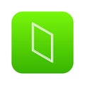 Metal-plastic window frame icon green vector