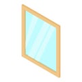 Metal-plastic window frame icon, isometric 3d style