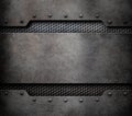 Metal plate background with rivets 3d illustration Royalty Free Stock Photo