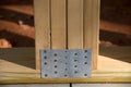 Metal Plate on Bottom Wood Plate and Beam for Southern Construction Royalty Free Stock Photo