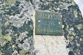 Metal plate with the name of Strbsky stit peak