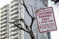 Metal plate with notice of customer limited parking time