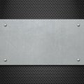 Metal plate with rivets background 3d illustration Royalty Free Stock Photo