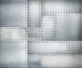 Metal plates with rivets background or texture