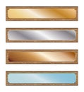 Metal plates with wood frames Royalty Free Stock Photo