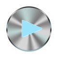 Metal play button playback of the songs multimedia icon