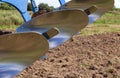 old metal ploughs used in agricultural activities