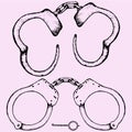 Metal police handcuffs