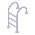 Metal pool stairs icon, isometric style