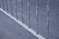 Metal portable barrier is close Royalty Free Stock Photo