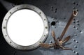 Metal Porthole on Grunge Background