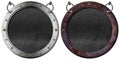 Metal Portholes with blank blackboard Hanging from Steel Rings