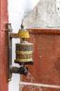 Metal prayer wheel, Bodhnath Stupa, Kathmandu, Nepal Royalty Free Stock Photo