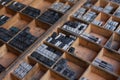 Metal printing press letters