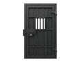 Metal prison cell door isolated on white background Royalty Free Stock Photo