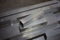 Metal profile made of aluminum. Royalty Free Stock Photo