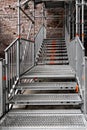 Metal protective structures with stairs on the construction site