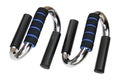 Metal push up bars exercise tool with black and blue sponge hold Royalty Free Stock Photo