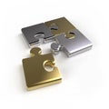 Metal puzzle connection Royalty Free Stock Photo